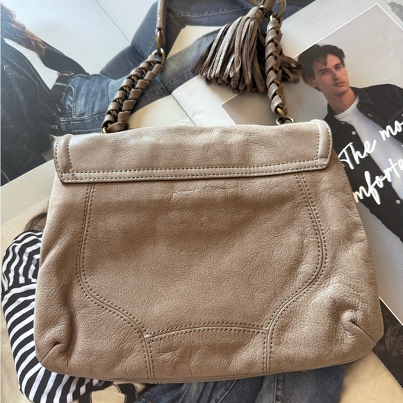 New - Ann Taylor Taupe real suede Leather Shoulder Bag - Picture 6 of 10